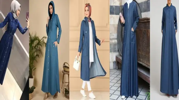 Stylish Denim Abayas: Trendy Looks for Modern Women in Pakistan 2 Different style of denim abayas