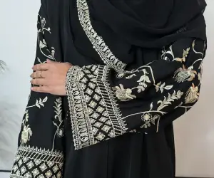 Embroidered Abaya for Women – Elegant Designs in Pakistan 4 Sleeve Embroidery